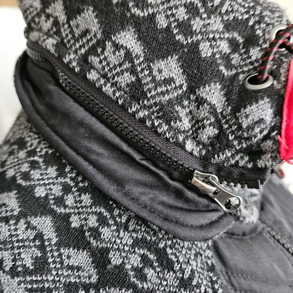Skyr Nordic Knit Softshell Jacket Black/Grey with Red Trim | Size M | Winter Act - Picture 6 of 9